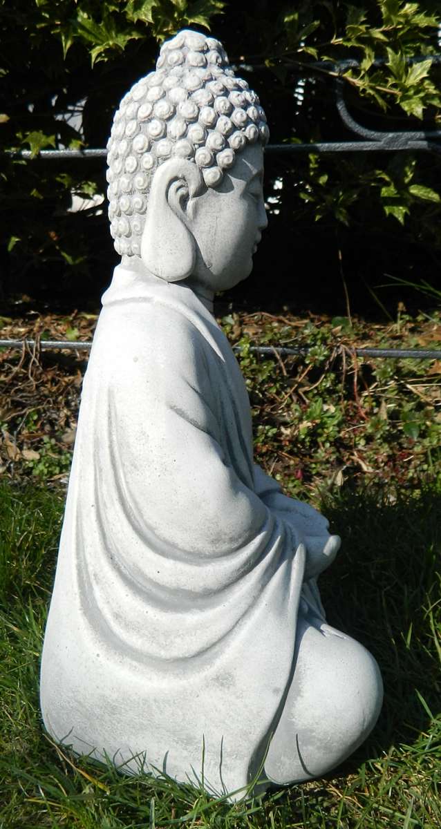 Beton Figur Buddha Sitzend H Cm Dekofigur Und Gartenskulptur Js