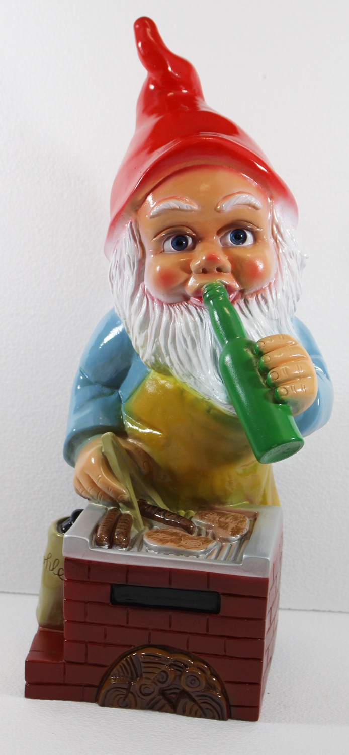 Rakso Deko Figur Zwerg H Cm Gartenzwerg Grillmeister Mit Bierflasche