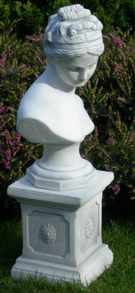 Beton Figuren Statue Büste Venus von Canova auf klassischer Säule H 69 cm Satz Dekofiguren