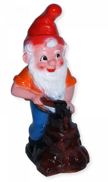 Gartenzwerg als Holzfäller Figur Zwerg mit Axt H 32 cm Dekofigur Deko Gartenfigur aus Kunststoff