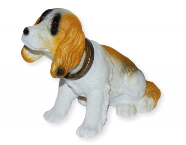 Wackel Figur Hund Bernhardiner Wackelfigur H 13 cm klein Dekofigur mit Wackelkopf