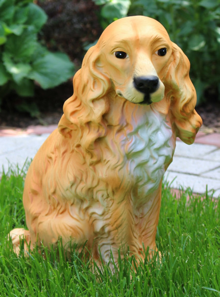 Dekorationsfigur Hund Cocker Spaniel H 32 cm Dekofigur aus Kunstharz