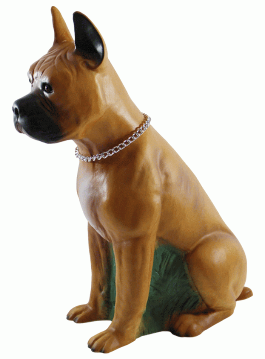 Rakso Deko Garten Figur H 40 cm Gartenfigur Dekofigur Tierfigur Boxer