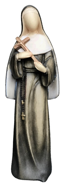 Statue Heilige Rita von Cascia H 20 cm Heiligenfigur Nonne Schutzpatronin Holz Figur aus Ahornholz