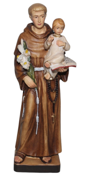 Heiligenfigur Heiliger Antonius von Padua H 15 cm Holzfigur Schutzpatron Statue aus Ahornholz