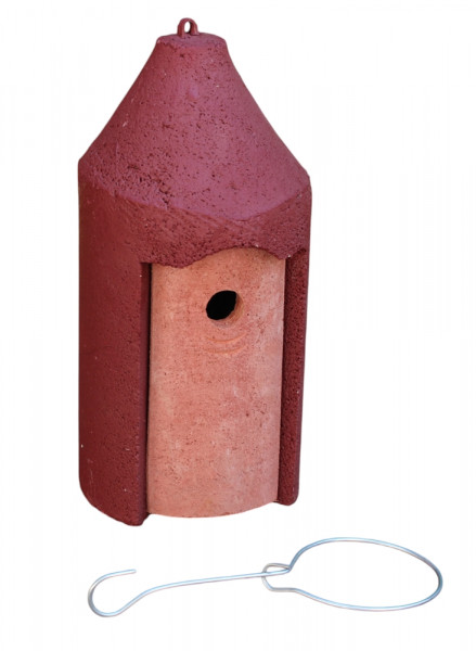 Naturschutzprodukt Satz 2 Stück Nisthöhle Typ 2M mit FG Aufhängung Nisthilfe Flugloch 26 mm in rot