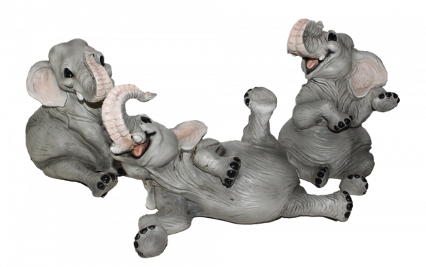 Figur Elefant Baby Elefantenfiguren sitzend u. liegend Tierfigur Kollektion Castagna Resin H 15-21cm