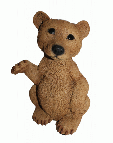 Dekofigur Tierfigur Bärfigur Bär stehend winkend Kollektion Castagna Sammlerfigur aus Resin H 24 cm