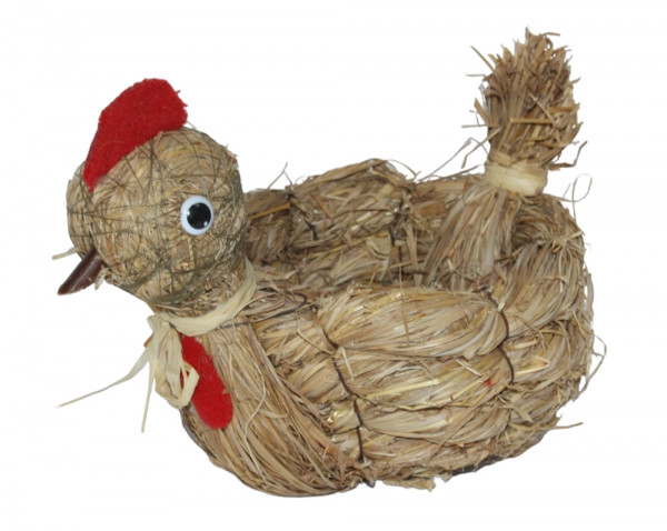 Deko Heu Figur Henne Korb Huhn Heuhenne H 15 cm Tierfigur aus Naturmaterial Heu zum Basteln Heudeko