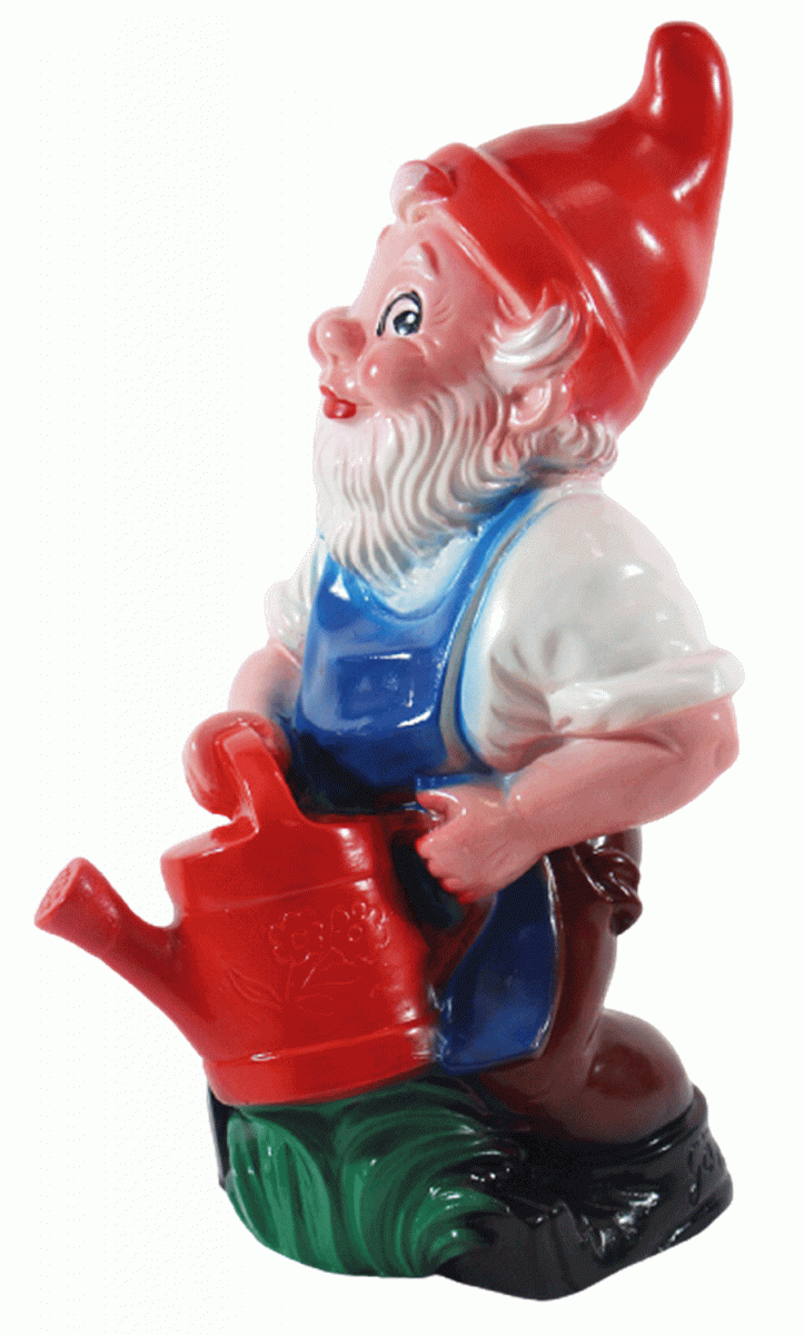 Gartenfigur Deko Gartenzwerg Zwerg Gärtner mit Gießkanne stehend H27