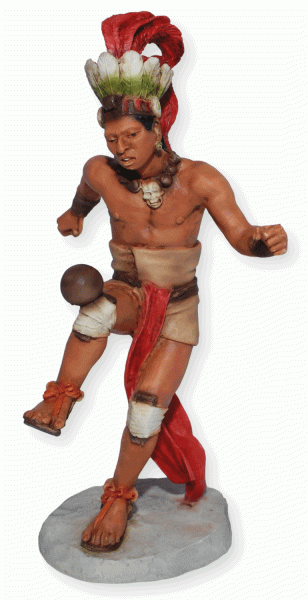 Indianerfigur Indianer Maya mit Ball spielend H 17,5 cm Native American Figur Castagna