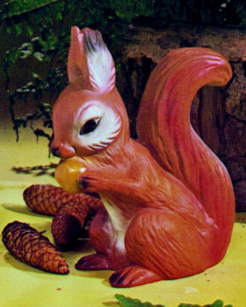 Deko Figur Eichhörnchen H 22 cm Gartenfigur Dekofigur aus Kunststoff