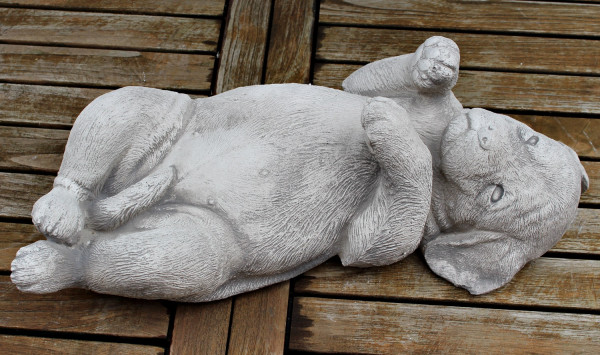 Beton Figur Rottweiler Welpe L 40 cm Dekofigur und Gartenfigur