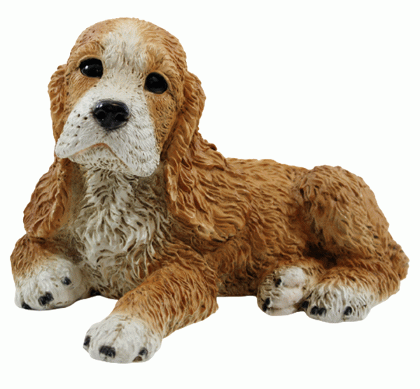 Dekofigur Hund Cocker Spaniel Welpe Hundefigur liegend Kollektion Castagna aus Resin H 16 cm