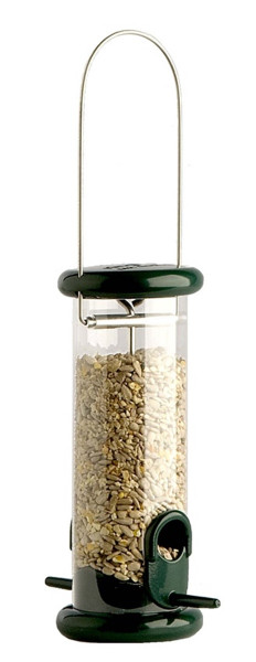Naturschutzprodukt Futtersäule Satz 2 Stück Ring-Pull Click mini grün Metall H 19,5 cm Inhalt 0,5 L