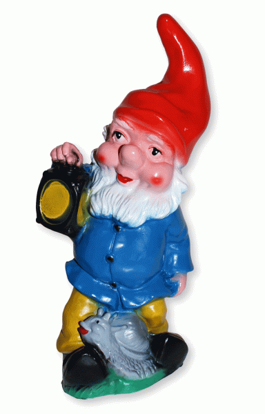 Gartenzwerg Figur Zwerg mit Laterne H 34 cm stehend Gartenfigur aus Kunststoff