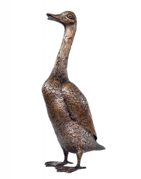 Bronzefigur Bronzeskulptur Tierfigur Laufente Ente H 41 cm Deko Figur Entenfigur Skulptur
