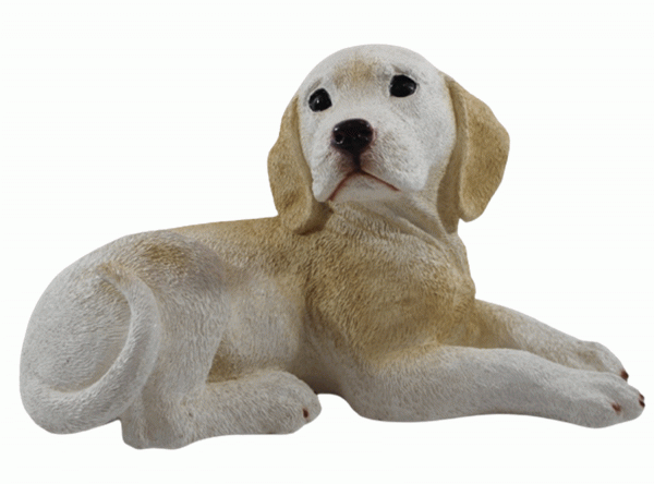 Deko Figur Labrador Retriever Welpe Hundefigur liegend seitlich Kollektion Castagna aus Resin H 17cm