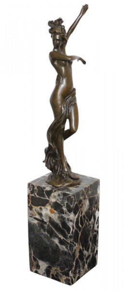 Bronzefigur tanzende Frau Akt Skulptur aus Bronze, Höhe 36,5 cm, elegante Damen Statue