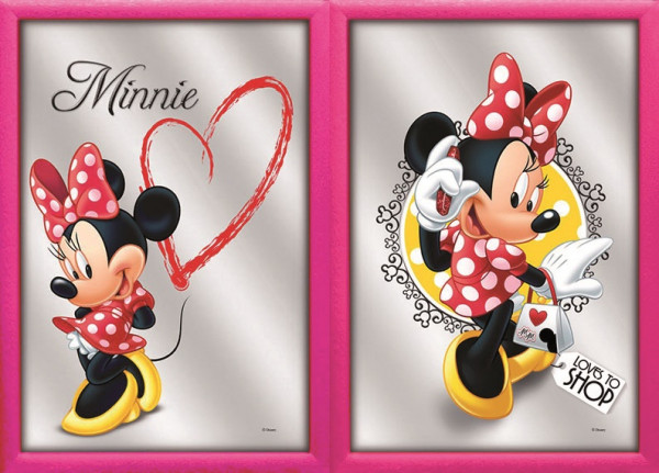 Set: 2 Spiegelbilder Minnie Mouse 20x30 cm Kinderzimmer Deko Bild Wandbilder