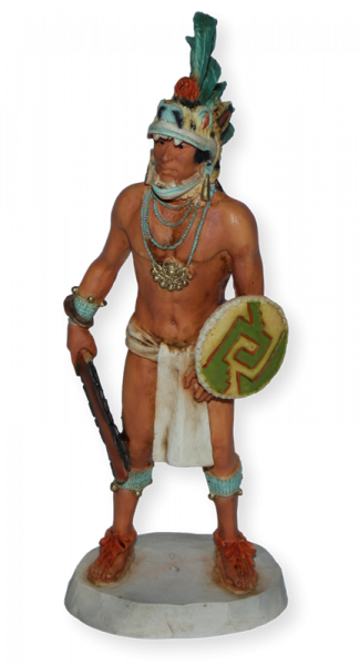 Indianerfigur Cuauhtémoc H 18,5 cm aztekischer Herrscher von Tenochtitlán Native American Castagna