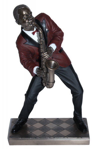 Deko Figur Jazz Figur Saxophonist H 26 cm Jazz Band Dekofigur Musiker mit Altsaxophon