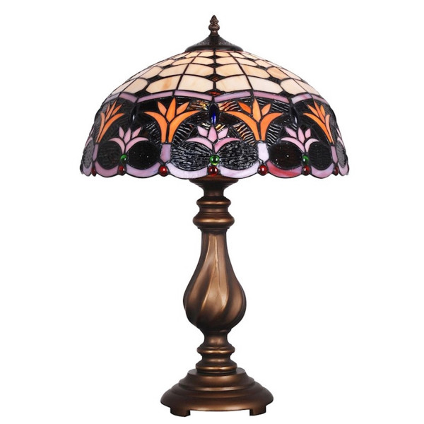 Tiffany Stil Lampe Tischlampe H 61 cm Leuchte Antik Tischleuchte Buntglas Table Lamp
