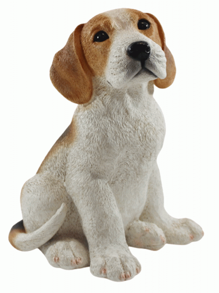 Deko Figur Hund britischer Beagle Welpe Hundefigur sitzend Kollektion Castagna aus Resin H 24 cm