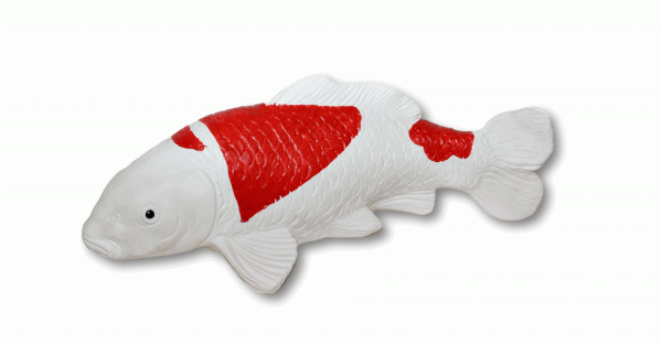 Deko Figur Fisch Koi Karpfen Fischfigur H 13 cm Teichfigur für Wasserbereiche