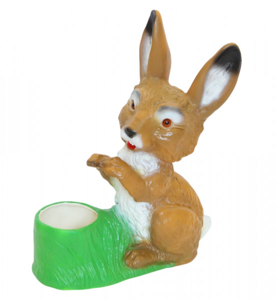 Osterhase mit Pflanzkübel - Osterfigur aus Kunststoff, für Garten & Innenbereich, Höhe 29 cm