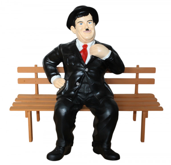 Dekofigur Dick- von Komiker Duo Dick & Doof sitzend ohne Bank H 60 cm Gartenfigur aus Kunstharz