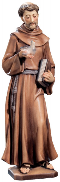 Heiligenfigur Heiliger Franziskus H 12 cm Franz von Assisi Holzfigur Holzstatue Statue aus Ahornholz
