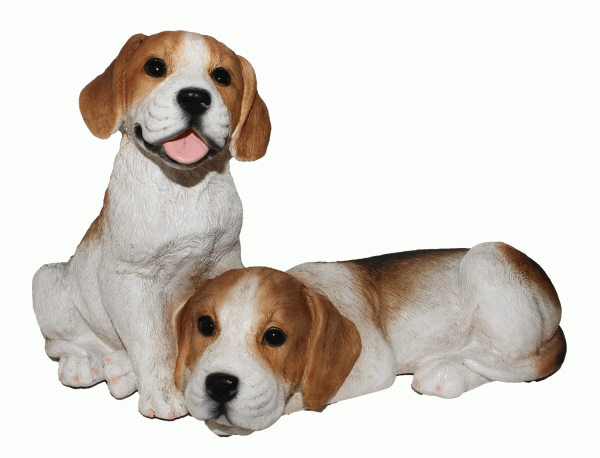 Deko Figur Hund britische Beagle Welpen Hundefigur Hundewelpen Kollektion Castagna aus Resin H 20 cm