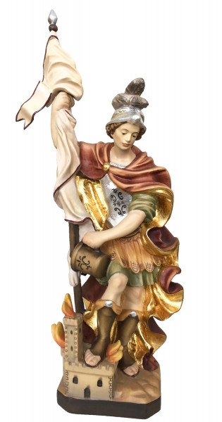 Heiligenfigur Heiliger Florian H 12 cm Florian von Lorch Holzfigur Schutzpatron Statue aus Ahornholz
