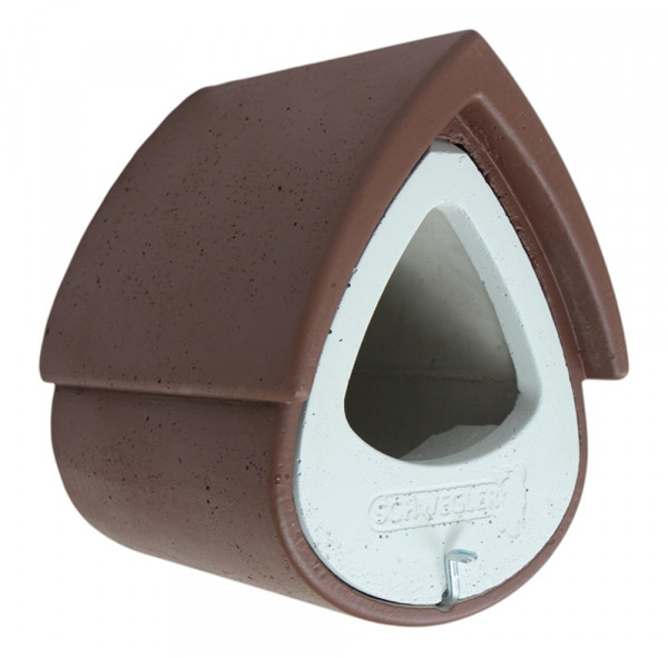 Naturschutzprodukt Nistkasten Vogelnisthöhle H 27 cm Halbhöhle 2MR zur Wandmontage braun-grau