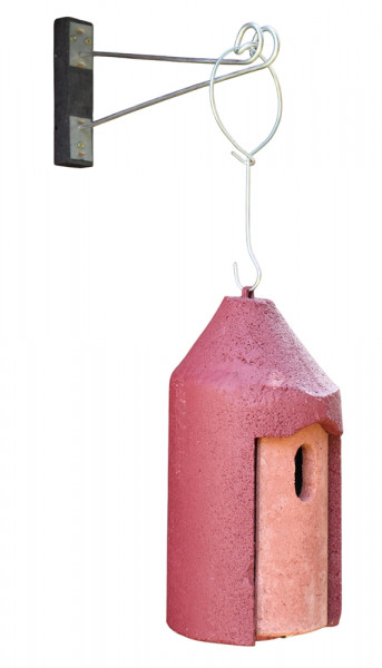 Naturschutzprodukt Nisthöhle Typ 2M in rot Nistkasten freihängend FT Flugloch oval