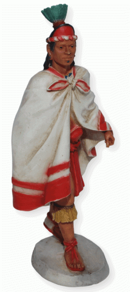 Indianerfigur Indianer Nezahualcoyotl "Hungriger Koyote" H 18,5 cm Native American Figur Castagna