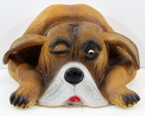 Deko Figur Hund Bello Dekofigur Hunde Büste H 12 cm Hundefigur Bewegungsmelder Wau-wau