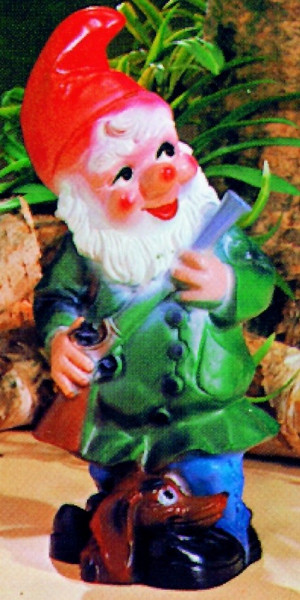 Gartenzwerg als Jäger Figur Zwerg H 30 cm Gartenfigur aus Kunststoff