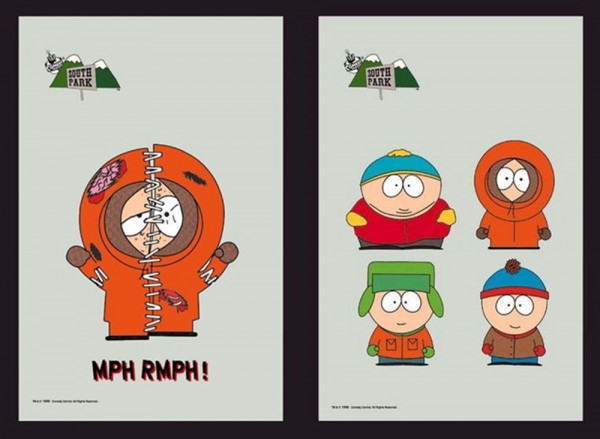 Set: 2 Spiegelbilder South Park 20x30 cm Deko Bild Wandbilder Bedruckter Spiegel Hinterglasdruck