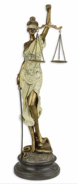 Dekofigur Justitia H 52,5 cm aus Resin Göttin der Gerechtigkeit Deko Skulptur Dekoration Staue