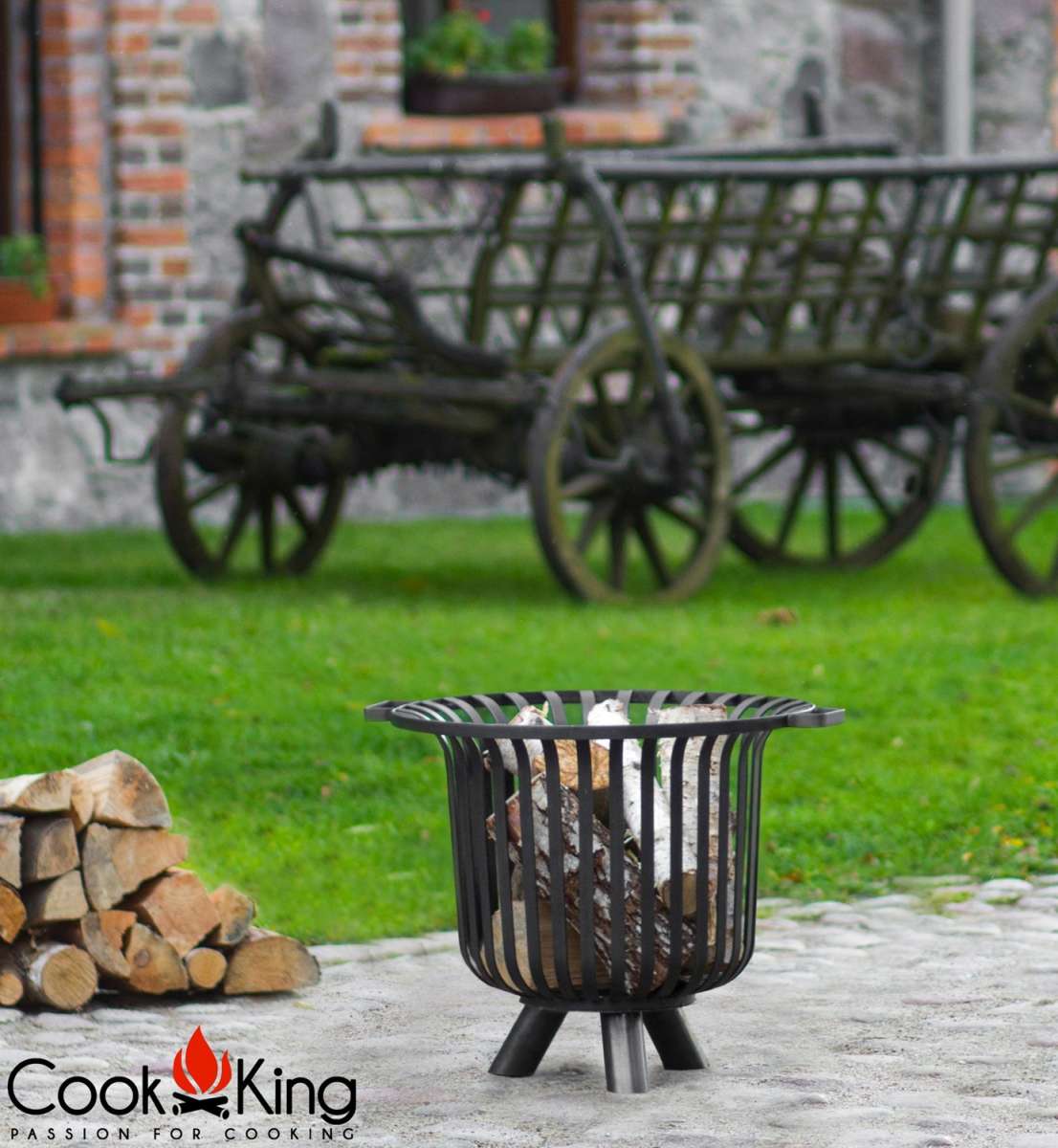 CookKing Feuerkorb "Verona" Ø 60cm Feuerstelle für den Garten aus Stahl