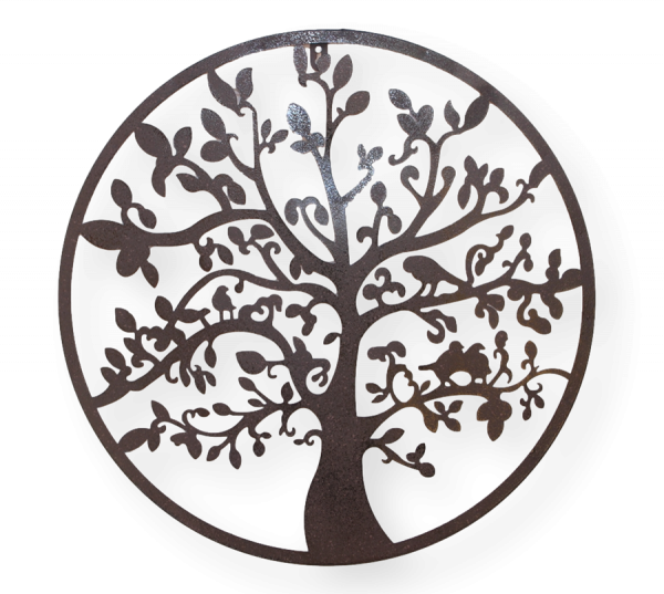 Wanddekoration Metall Baum des Lebens Durchmesser 51 cm Wanddeko Wandverzierung Metallbild