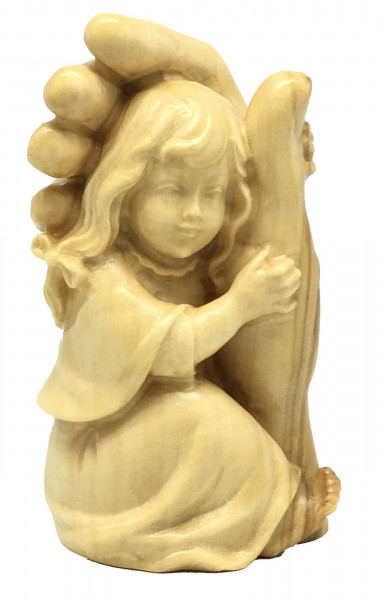 Schützende Hand mit Mädchen H 13 cm Olive Schutzengel Engel Holzfigur Deko Statue aus Olivenholz
