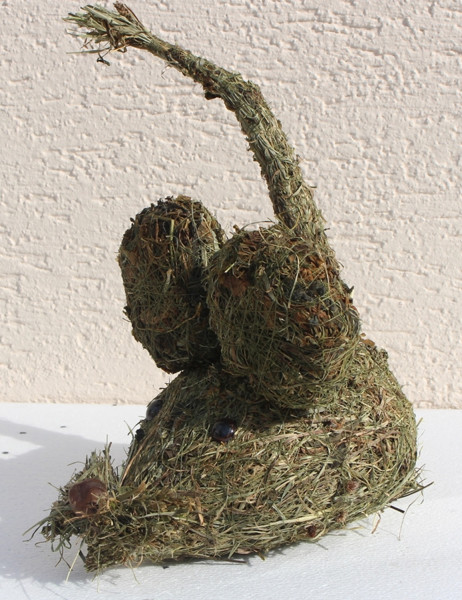 Deko Heu Figur Maus Länge 20 cm Tierfigur aus Naturmaterial Heu zum Basteln Heudeko