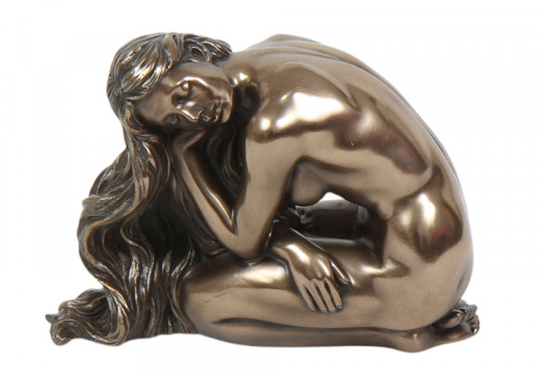 Dekofigur Body Talk Kollektion Frau kniend B 12 cm Frauenakt Skulptur Figur bronzefarben