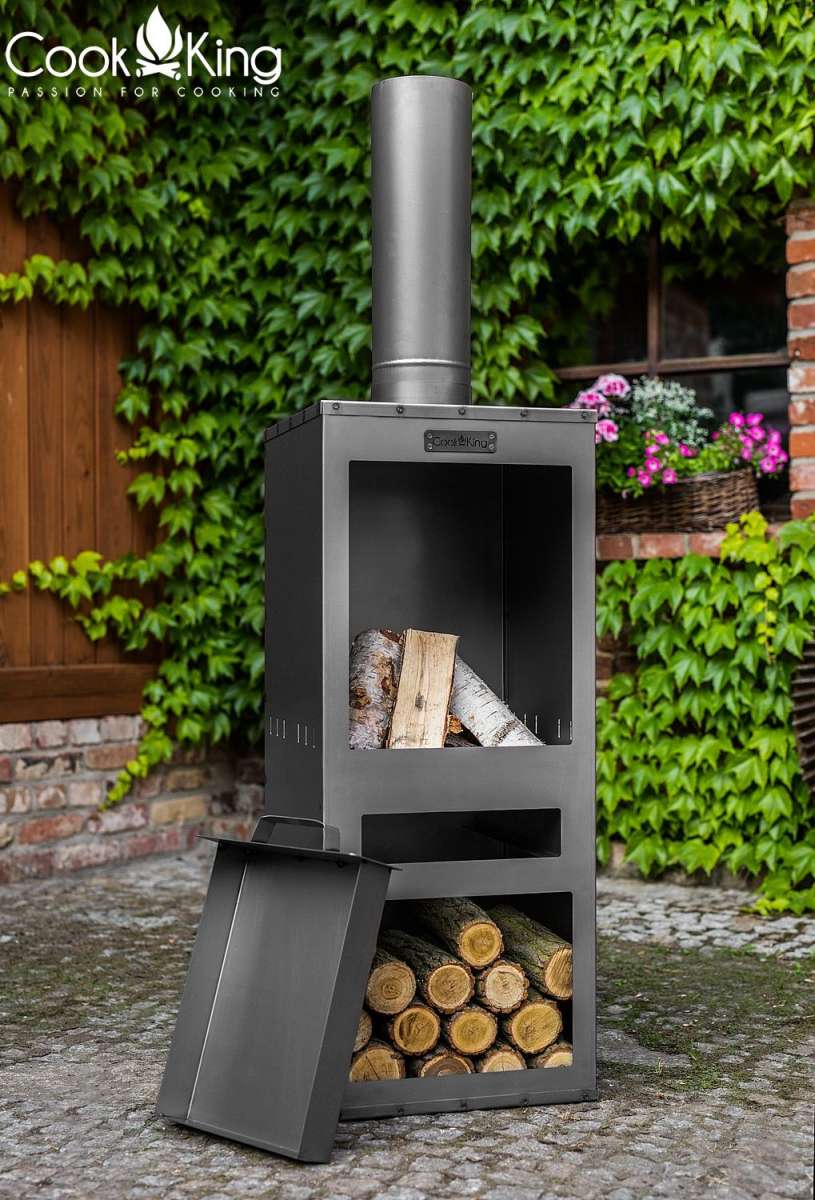 CookKing Gartenkamin Gartenofen H 150 cm zum Heizen und Grillen