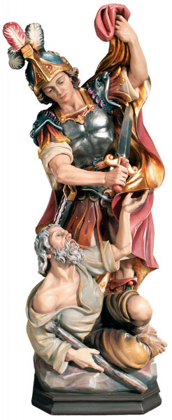 Heiligenfigur Heiliger Martin von Tours H 15 cm Mönch Schutzpatron Holzfigur Statue aus Ahornholz