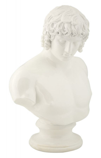Dekofigur klassische Männerbüste Replikat römischer Soldat Centurio Statue weiß H 25 cm