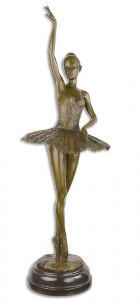 Bronzefigur Bronzeskulptur Bronze Tänzerin Ballerina H 66,5 cm Deko Figur Ballett Mädchen Skulptur